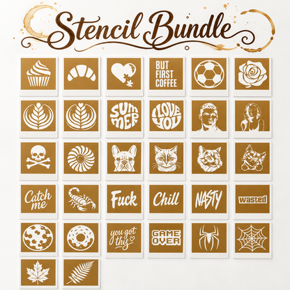 POURSY™ One-Touch Latte Art Printer + 4-Stencil Starter Set